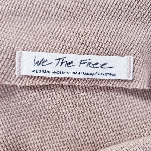 Free People Fuji Off the Shoulder Thermal Top Camel Brown Long Sleeve Medium - Picture 7 of 9